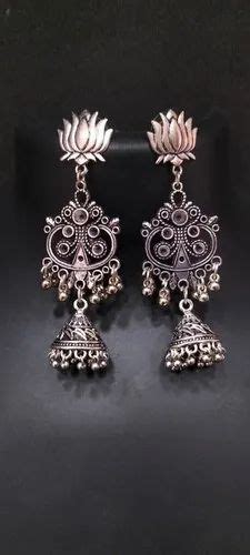 Alloy Silver 6 Inch Oxidized Earring At Rs 60pair In Jaipur Id