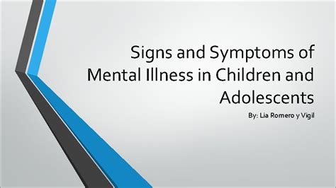 Signs And Symptoms Of Mental Illness In Children