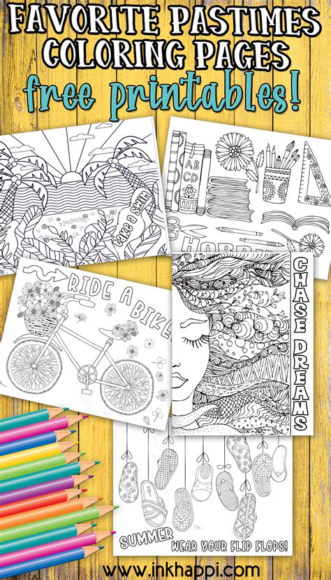 I loved drawing the lemon slices, the strawberries, and the apples all together. Favorite Pastimes Coloring Pages... Summer Fun! - inkhappi