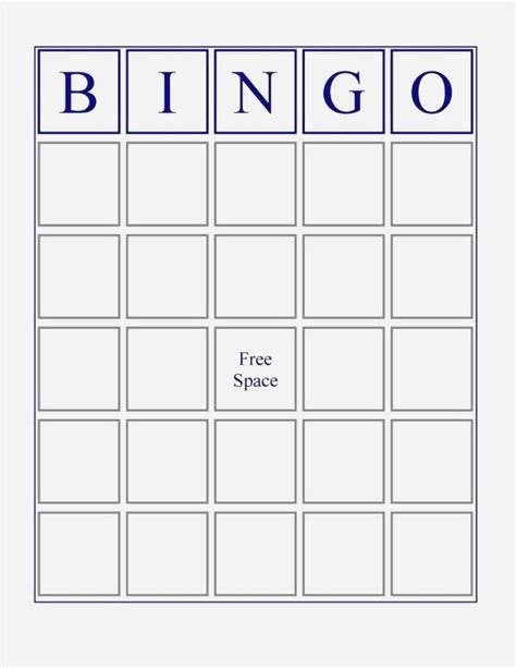 Free Collection Blank Bingo Card Template Microsoft Word Blank Bingo