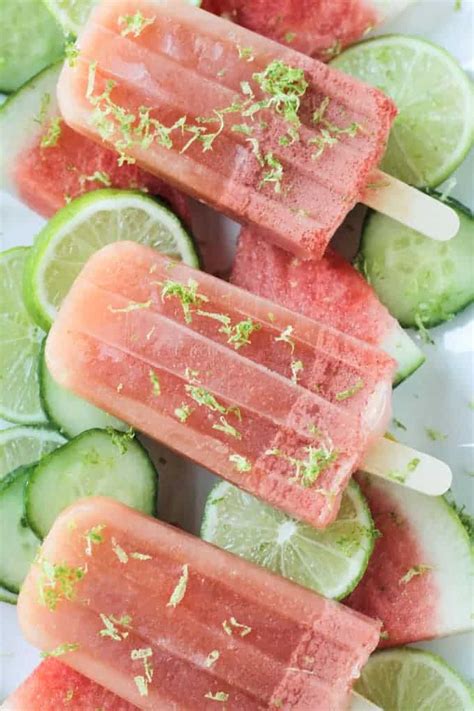 Watermelon Popsicles With Cucumber And Lime ~ Veggie Inspired