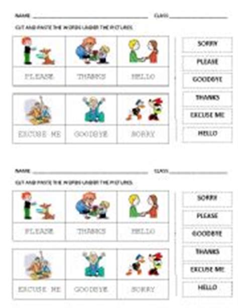 manners worksheets
