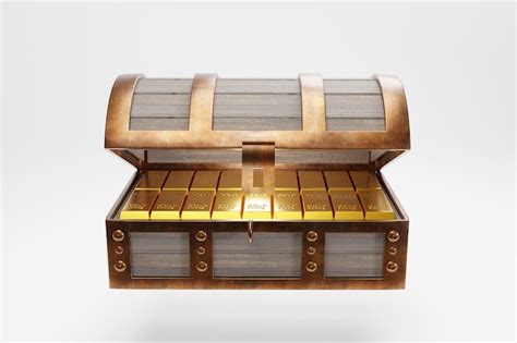 Premium Photo Gold Bars Or Ingots Are Placed In A Treasure Chest Box