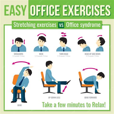 Office Stretching Exercises People Set Of Isolated Vector Illustration Business Man And Woman On