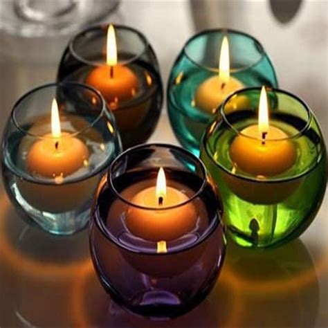 15pcs Romantic Water Floating Candles Unscented Round Shape Candles
