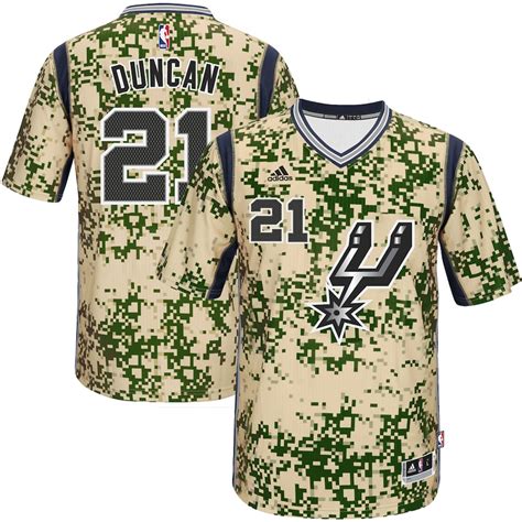 Adidas Tim Duncan San Antonio Spurs Camo Pride Swingman Jersey