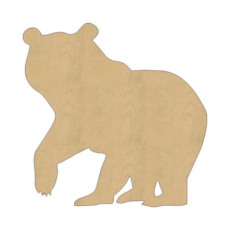 Bear Style 1 Cutout Shape Laser Cut Unfinished Wood Shapes | Etsy
