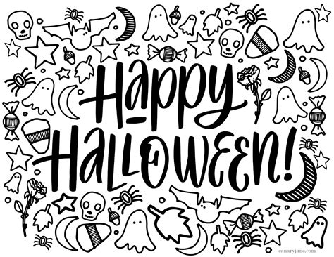 Free Printable Halloween Prints And Coloring Pages Canary Jane A05