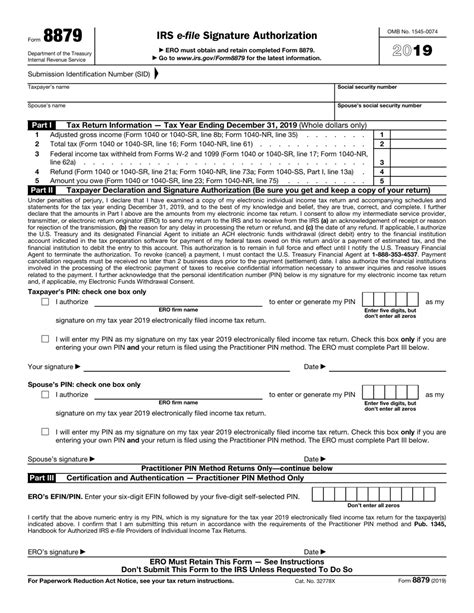 Irs Form 8879 Download Fillable Pdf Or Fill Online Irs E File Signature