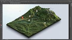From Google Maps and heightmaps to 3D Terrain - 3D Map Generator Terrain - Photoshop
