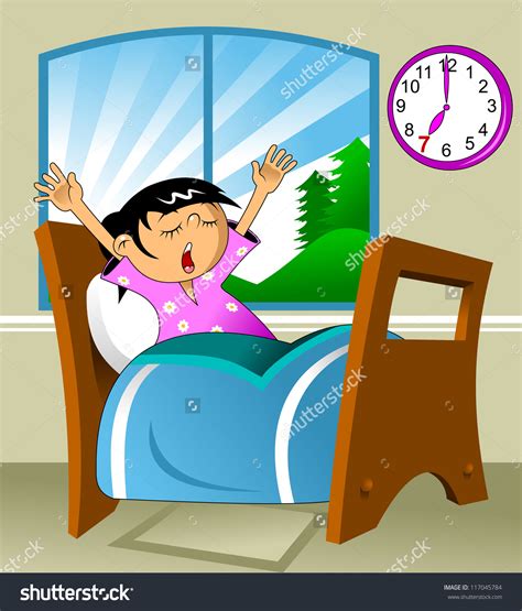 Girl Waking Up Clipart Preview Morning Girl Wake Hdclipartall