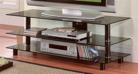 Black Metal And Glass Contemporary Tv Stand Wshelves