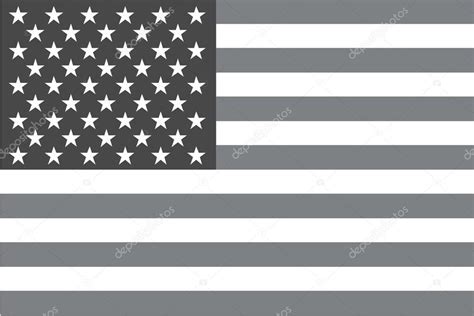 Illustrated Grayscale Flag Of The Country Of United States Of Am