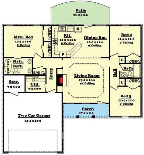 Split Bedroom Ranch Home Plan 11700hz 1st Floor Master Suite Cad