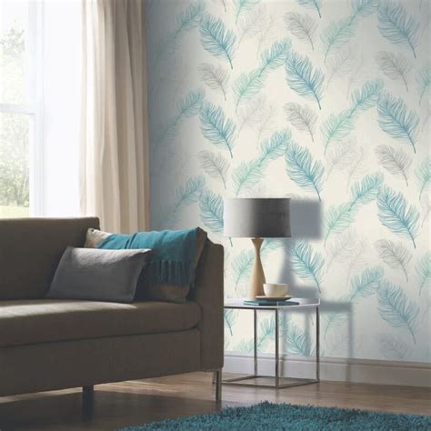 Arthouse Whisper Feather Wallpaper In Teal 669804 Teal Wallpaper