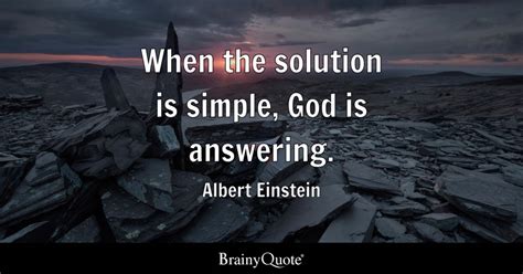 When The Solution Is Simple God Is Answering Albert Einstein
