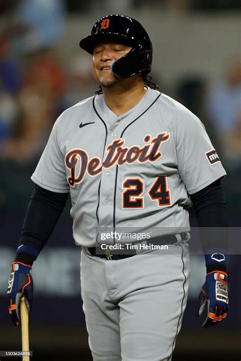 miguel cabrera of the detroit tigers reacts after striking out in the news photo getty images