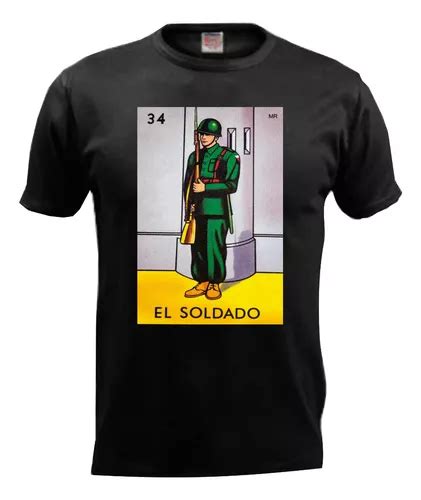 playera el soldado loteria mexicana septiembre negra meses sin interés