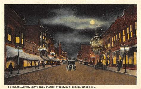 Kankakee Illinois Schuyler Ave Street Scene Antique Postcard K64708 Ebay