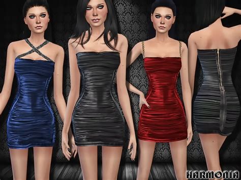 Party Ready Leather Dress By Harmonia At Tsr Sims 4 Updates