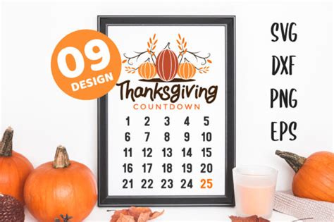 1 Thanksgiving Countdown Svg Bundle Designs And Graphics