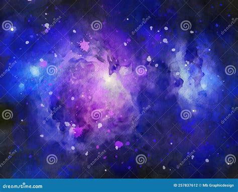 Watercolor Galaxy Nebula Background Stock Illustration Illustration