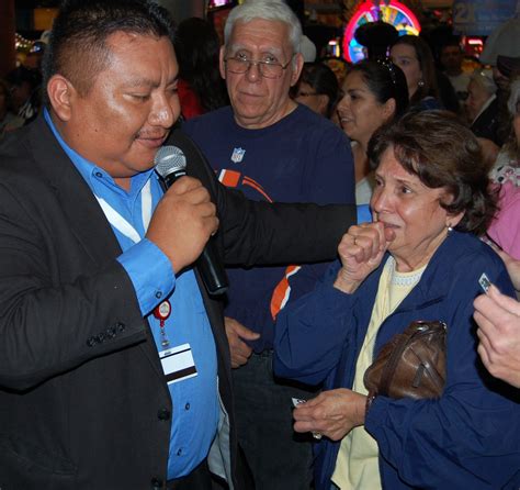 Promotions Manager, Steven, gets to tell a guest that she has just won