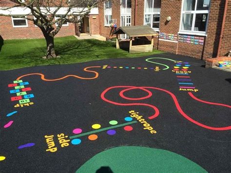 Chemin cours d école Coure préscolaire Peinture aire de jeux Jeux de cour de récréation