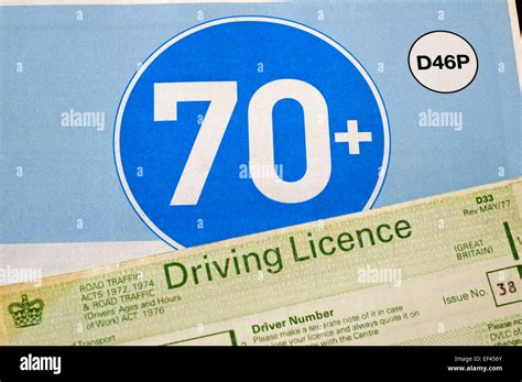 Renewing Driving Licence At 70 Form With Old Style Paper Licence Stock