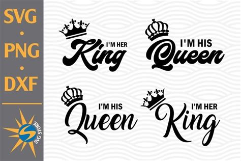 Her King His Queen With Crown Svg Png Dxf Digital Files