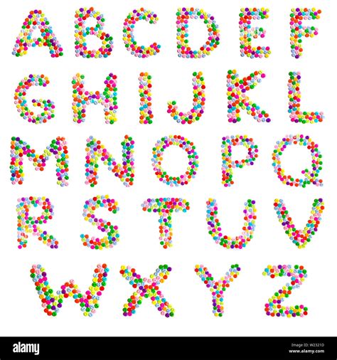 Alphabet Letters A Z English Alphabet Of Many Small Bright Colored
