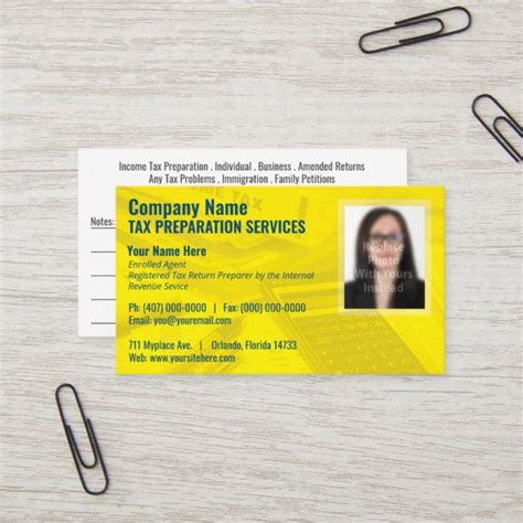 A tax id number (tin) or employer identification number (ein) is a unique identifier that the irs issues to business entities. Tax Preparing (Preparer) Photo Business Card | Zazzle.com ...