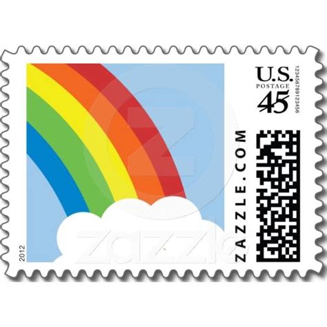 Retro Rainbow Postage Stamp Postage Stamp Art Retro Rainbow Party Time