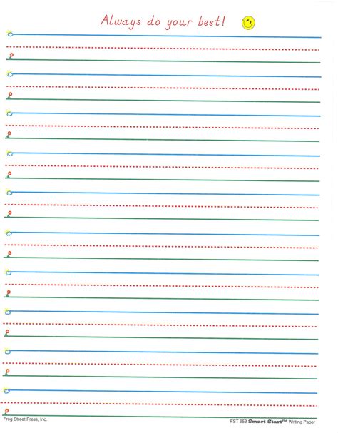 Recommendation Free Printable Lined Writing Paper For Kindergarten