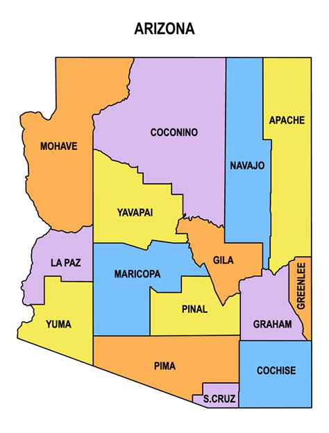 Arizona County Map Editable And Printable State County Maps