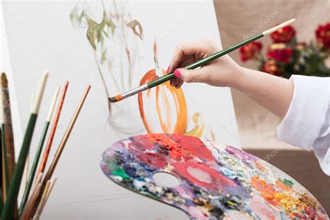 Artist Painting A Picture — Stock Photo © Photographeeeu 42723837