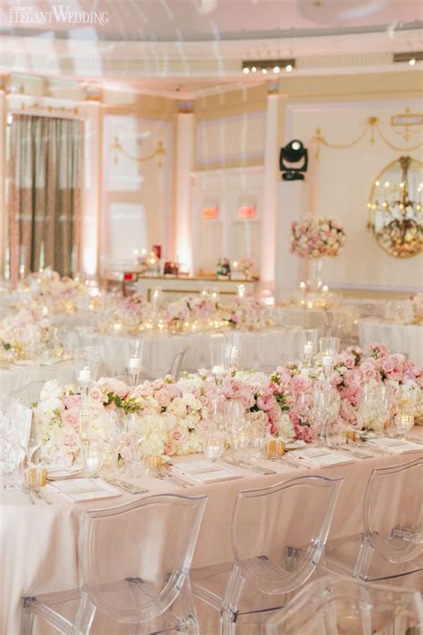 Blush Pink Floral Runner Blush And Gold Wedding Table Setting
