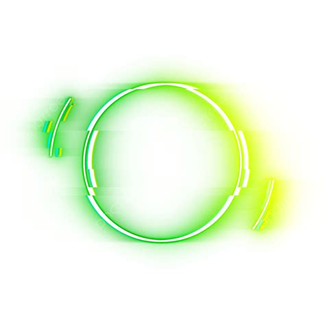 Cyber Circle Neon Border Yellow Green Frame Neon Neon Border Border