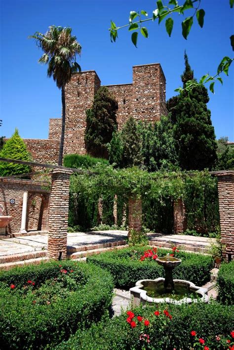 Málaga during the islamic period. Torre E Jardim, Alcazaba De Malaga, Spain. Foto de Stock ...