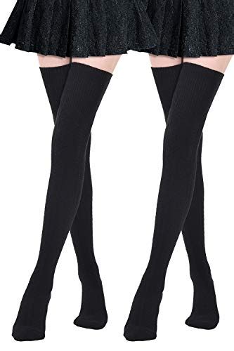 kayhoma extra long cotton thigh high socks over the knee high boot stockings cotton xl leg