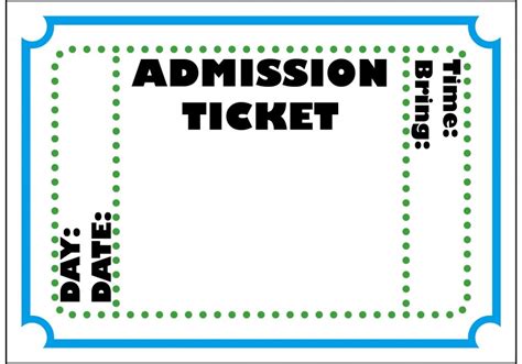 Carnival admission ticket invitation