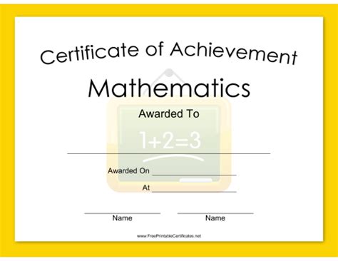 Certificate Of Achievement For Students To Be Awarded By The Teacher In