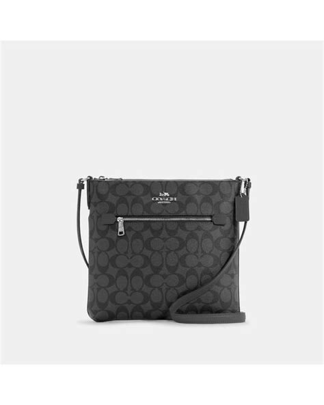 Coach Outlet Rowan File Bag In Signature Canvas In Black Lyst