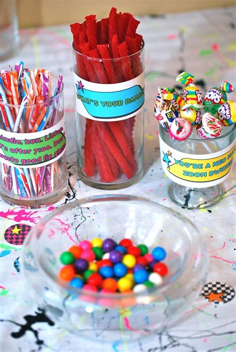 80s Candy Bar 80s Birthday Parties 40th Birthday Parties Neon