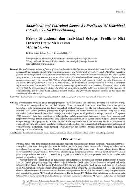 PDF Situasional And Individual Factors As Predictors Of Individual