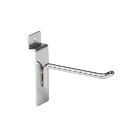 Command strips hold strongly on a variety of smooth, finished surfaces, and these adhesive hooks remove cleanly with no sticky residue or damage left behind. 4 in. Steel Slat Wall Hook-99445 - The Home Depot