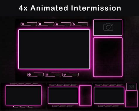 Twitch Overlay Package Animated Pink Neon Stream Overlayanimated Twitch