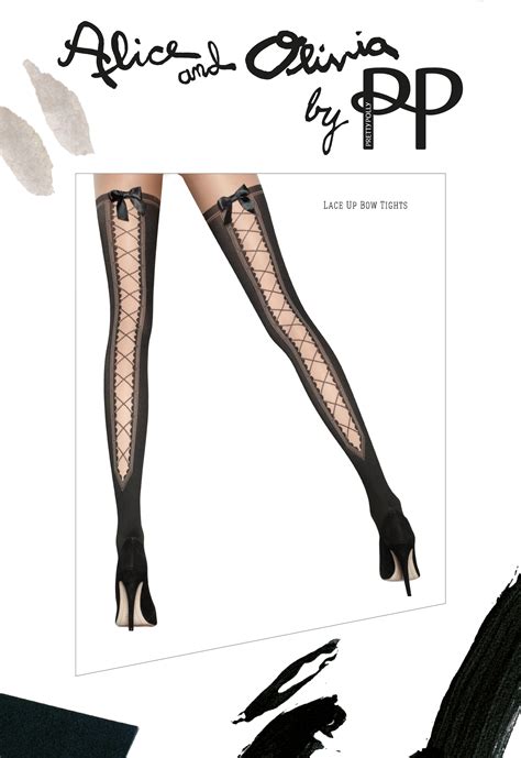 Alice And Olivia By Pretty Polly Beautiful Lace Up Bow Tights