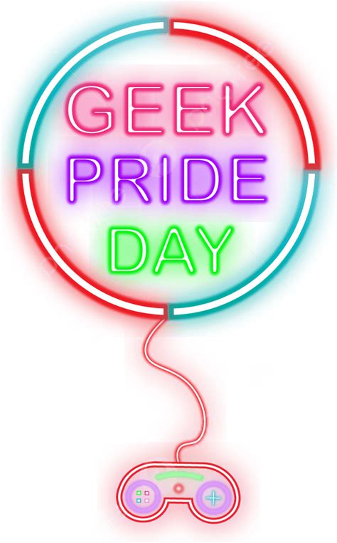 รูปเอฟเฟกต์นีออน Geek Pride Day Png รูปภาพ Png คอสโม สี ชมพู ย้อน