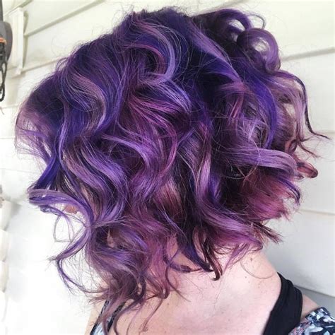 Flirty Curly Purple Bob By Lzhouseofhair Amazing Curlybob Wavybob
